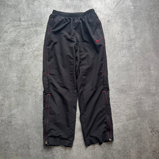 Nike 00s Black and Red Trackpants