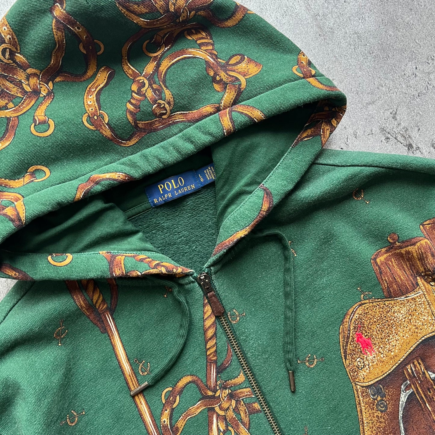 Ralph Lauren Green Zip Up Hoodie