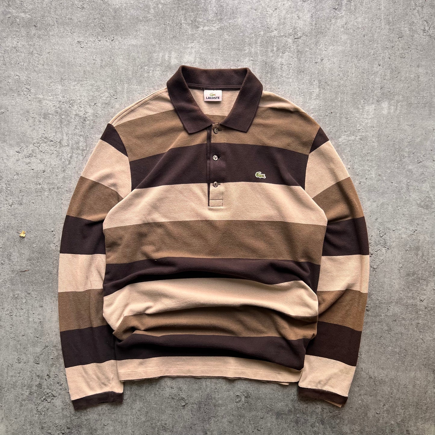 Lacoste Polo Stripped Long sleeve shirt “Earth colour”