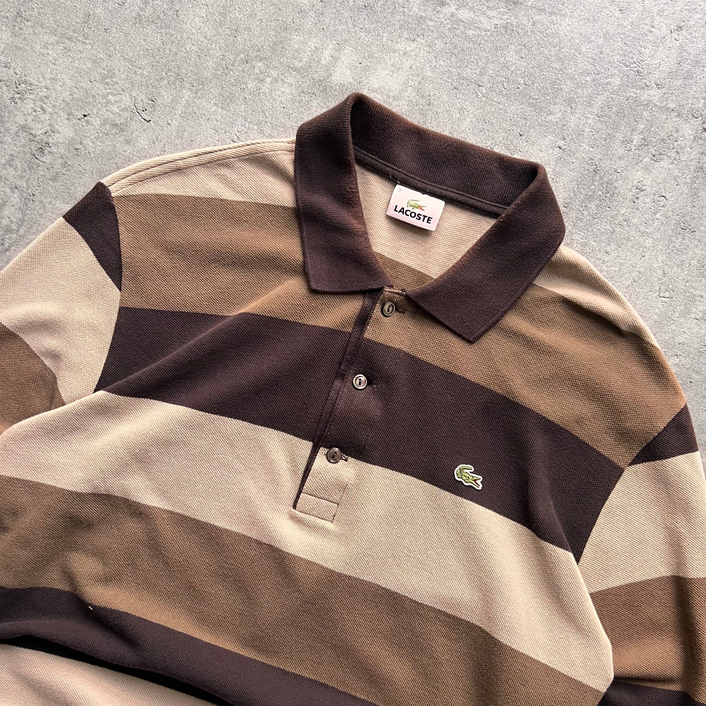 Lacoste Polo Stripped Long sleeve shirt “Earth colour”