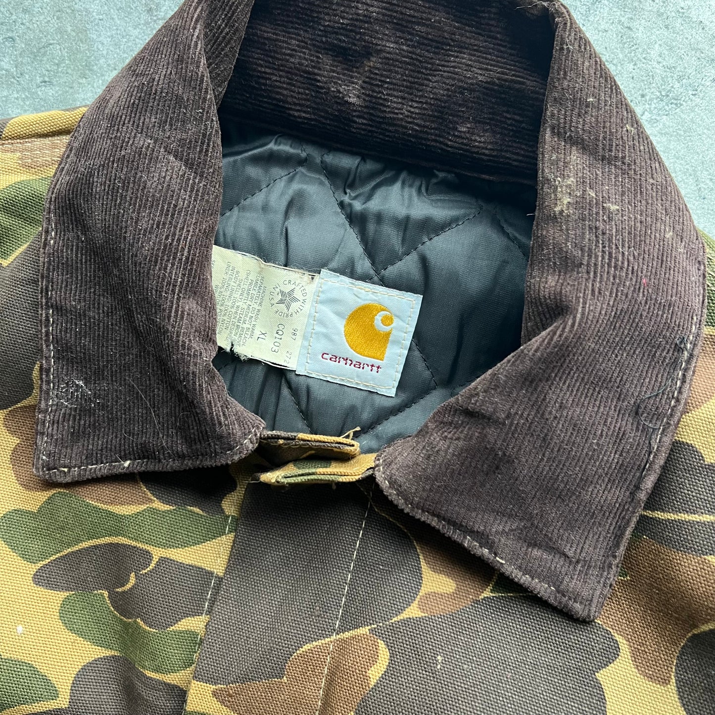 Carhartt Duck Camo Hunting Workwear Jacket 80s