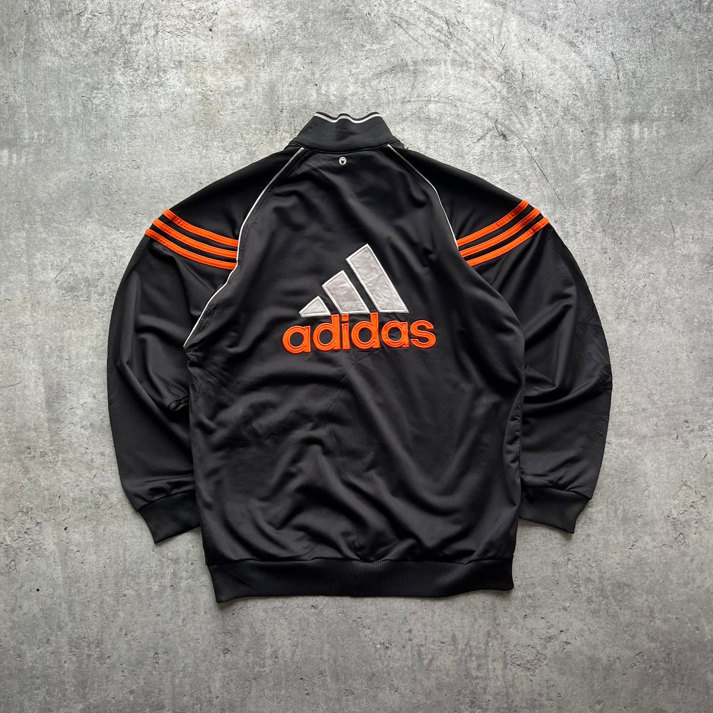 Adidas 90s Black and Orange Hoodie