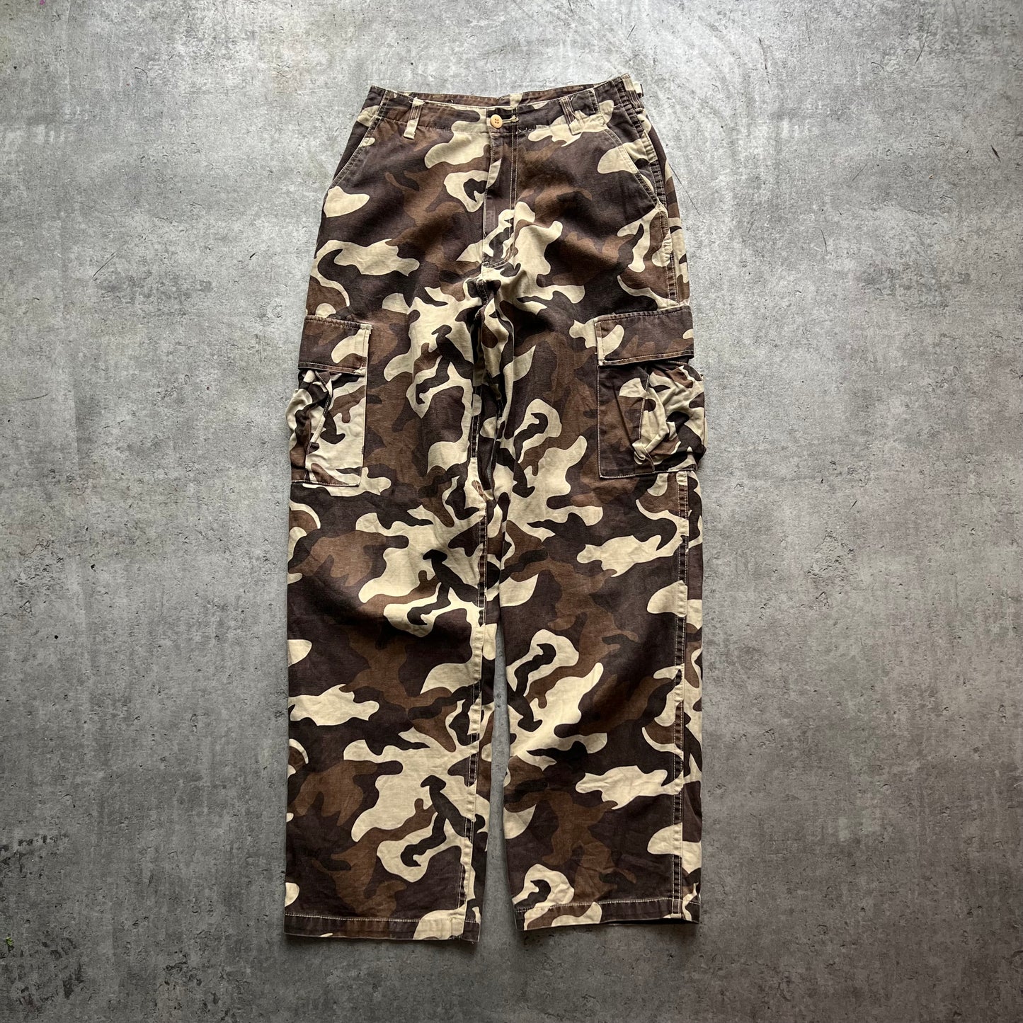 Brown and Beige Camo Cargo Pants