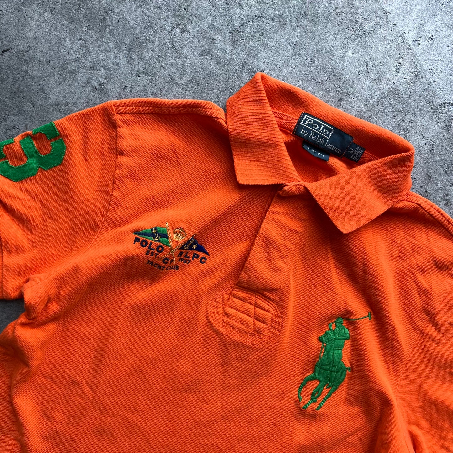 Polo RL Vibrant Orange Pony Yacht Club Polo Shirt