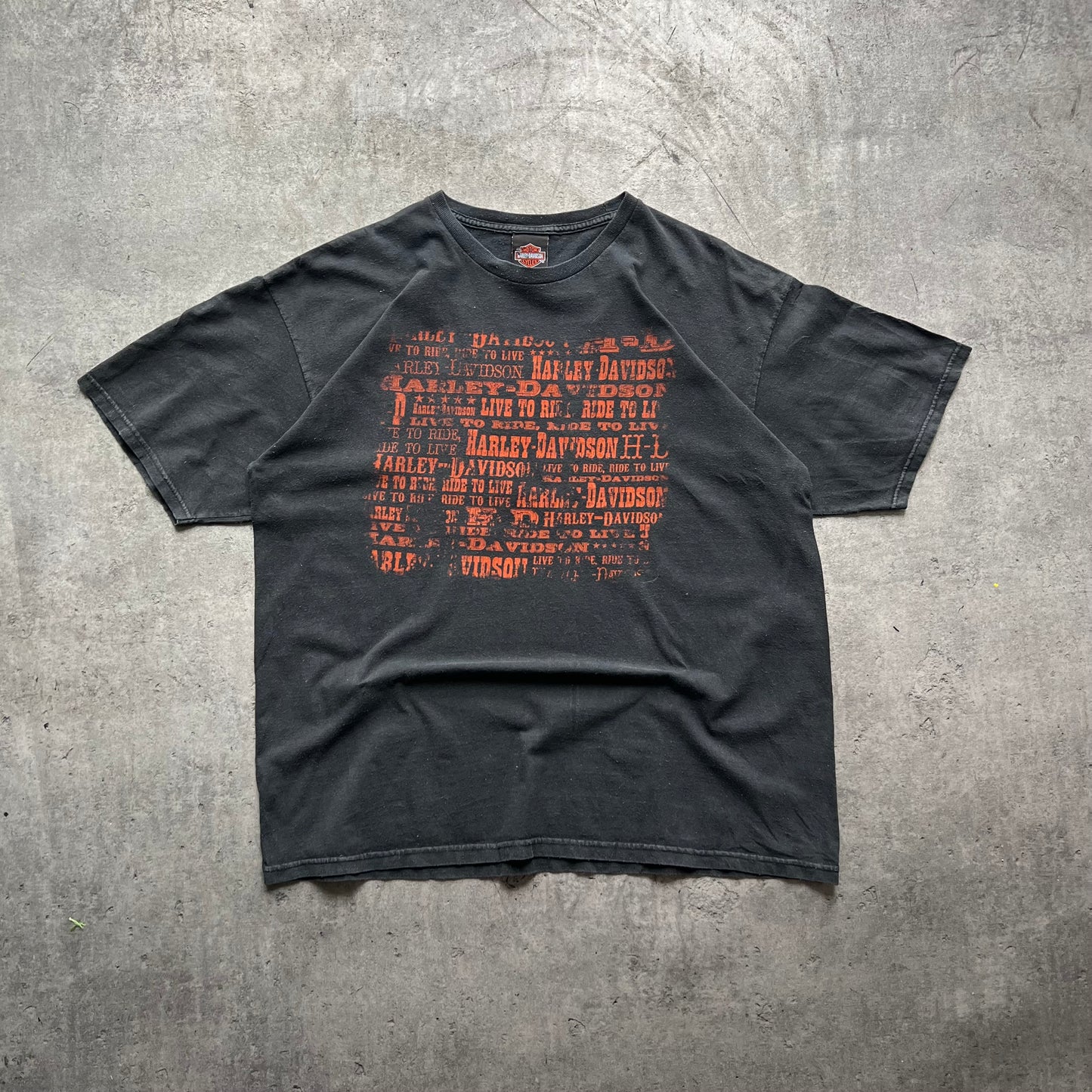 Harley Davidson Orange Words T-shirt