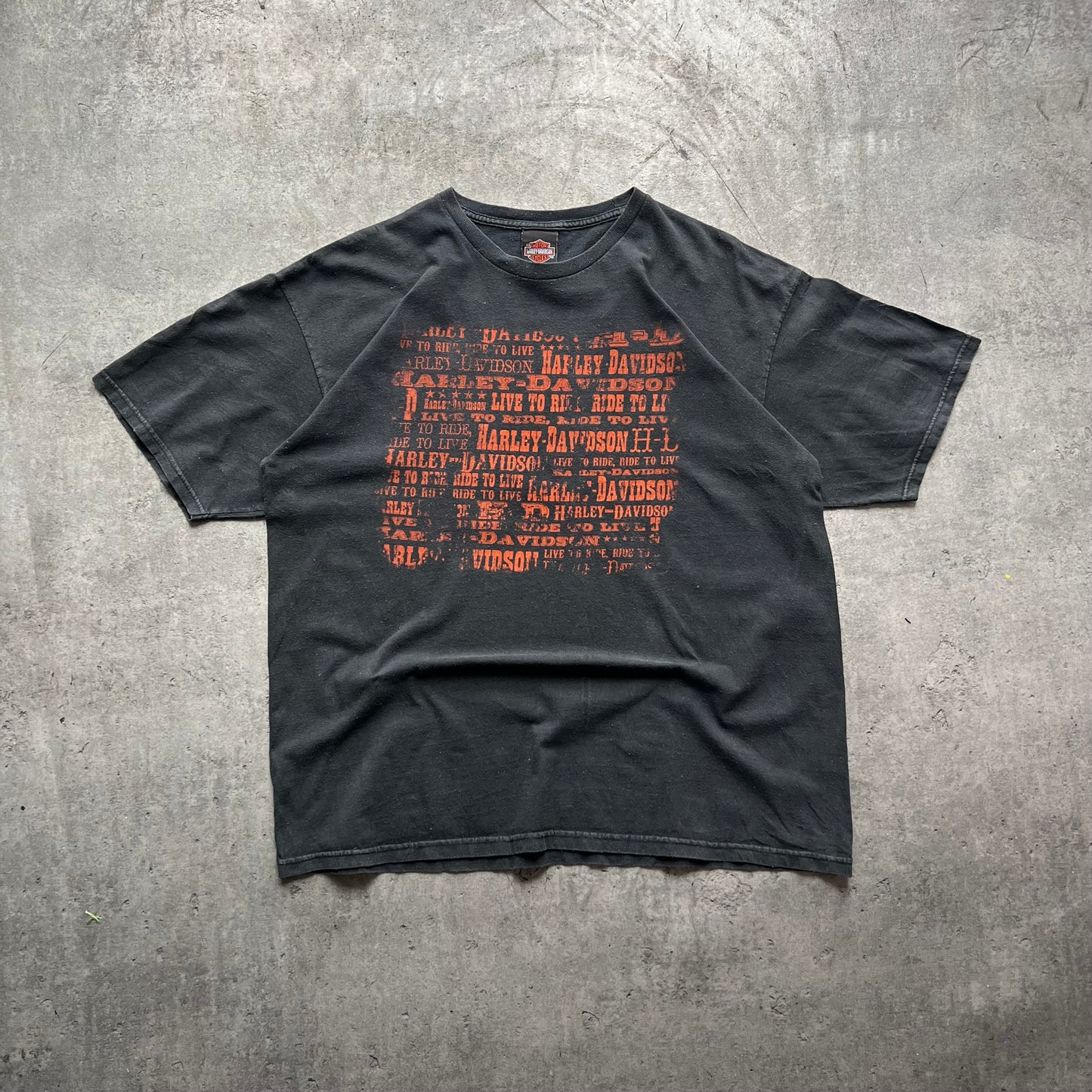 Harley Davidson Orange Words T-shirt