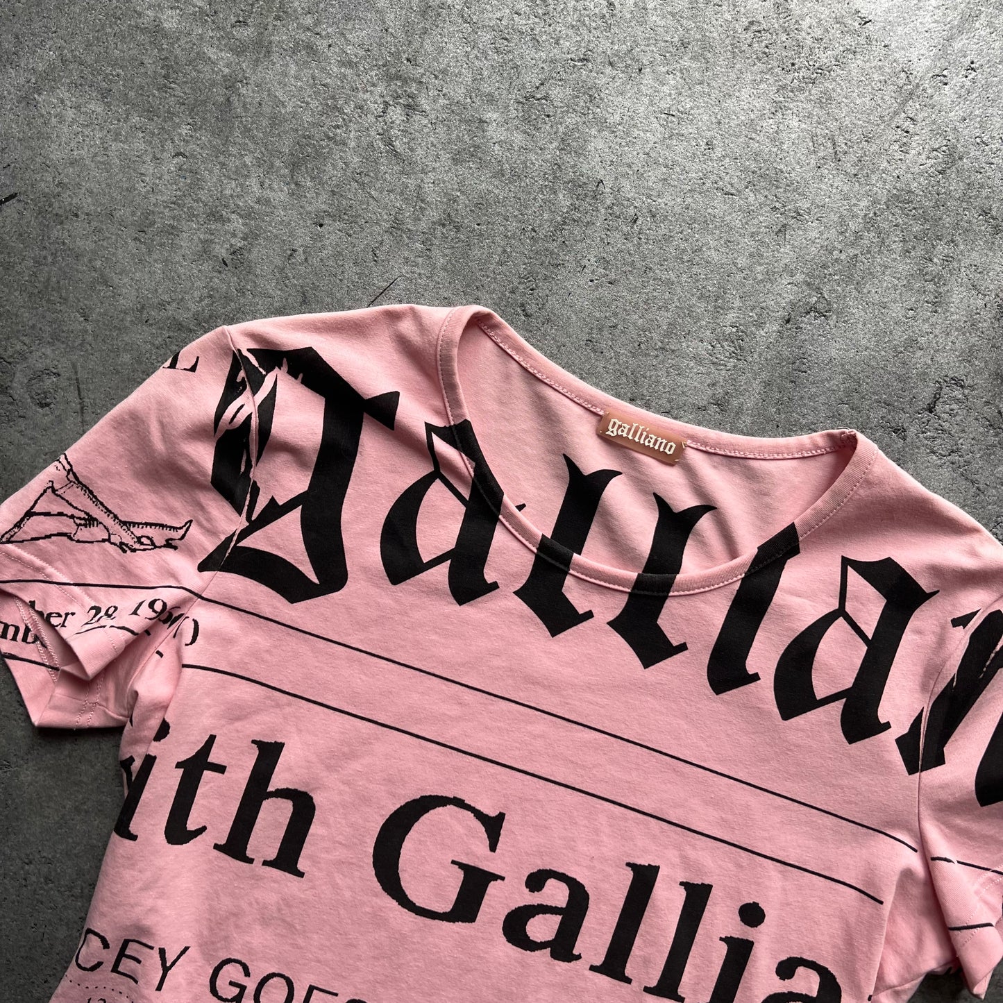 Galliano Pink Print T-shirt