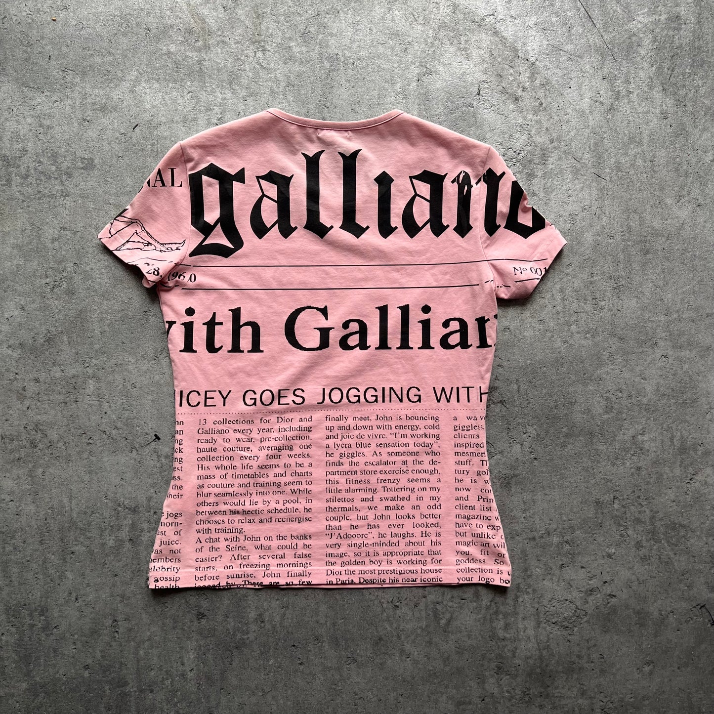 Galliano Pink Print T-shirt