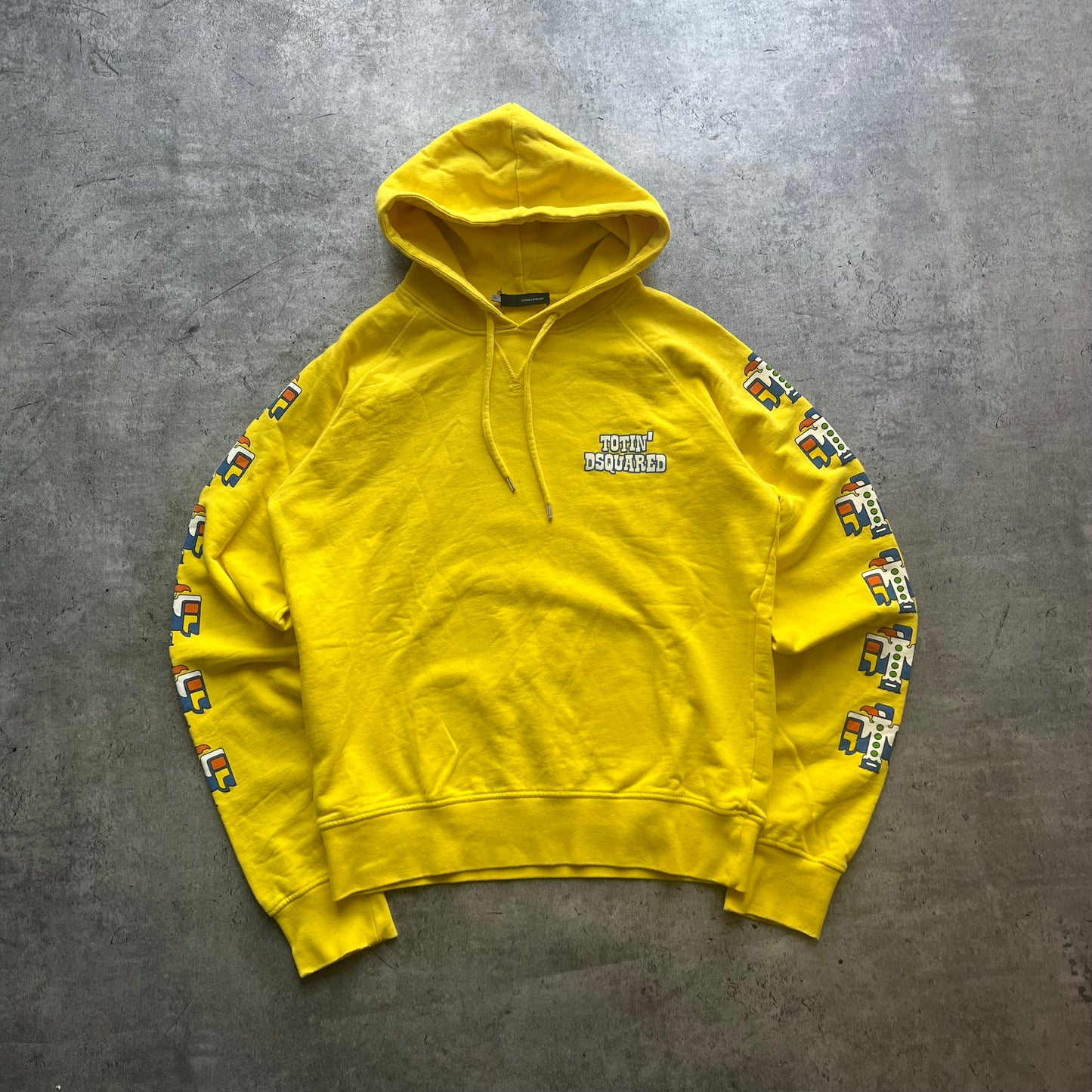 Vintage Dsquared2 Yellow Totin Dsquared Totem Hoodie Pullover