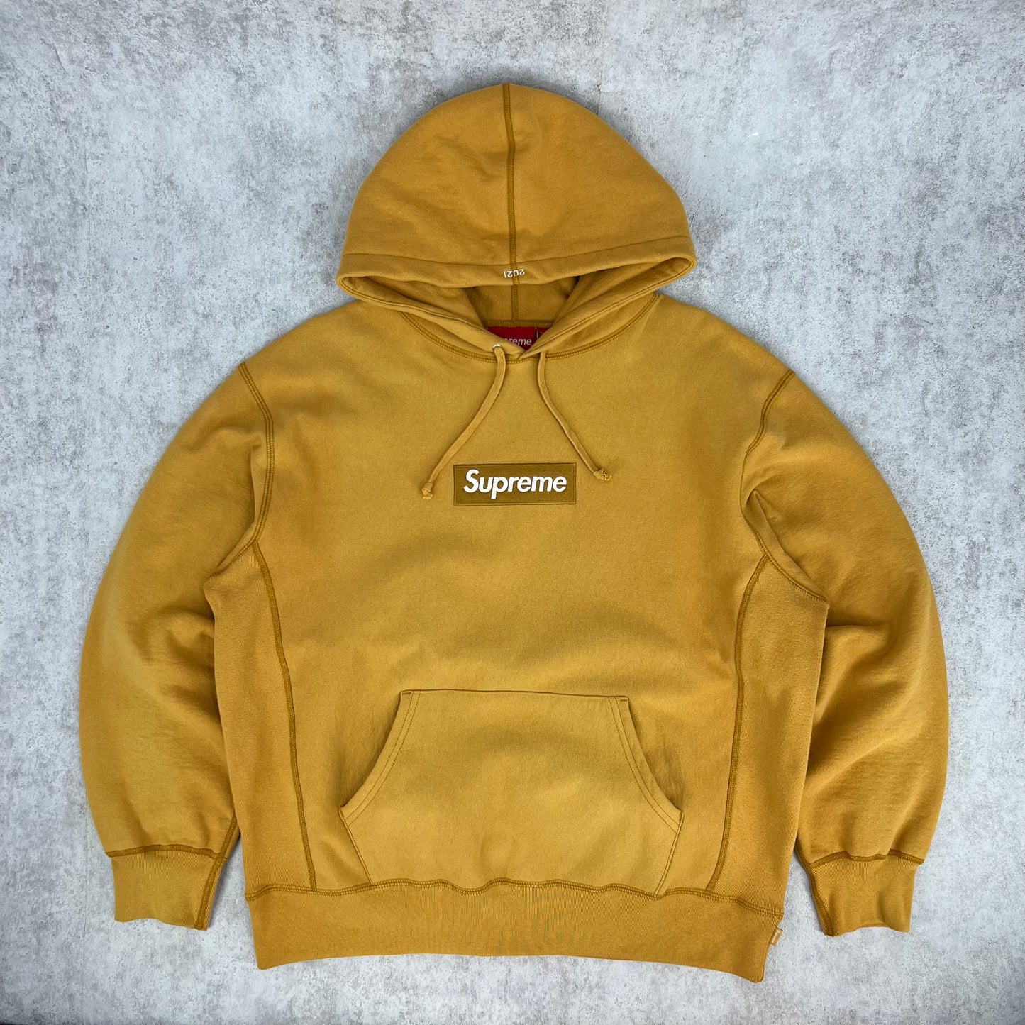 Supreme 2021 Box Logo Hoodie Mustard L