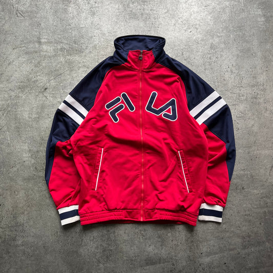 Fila Blue and Red Zip Up Hoodie