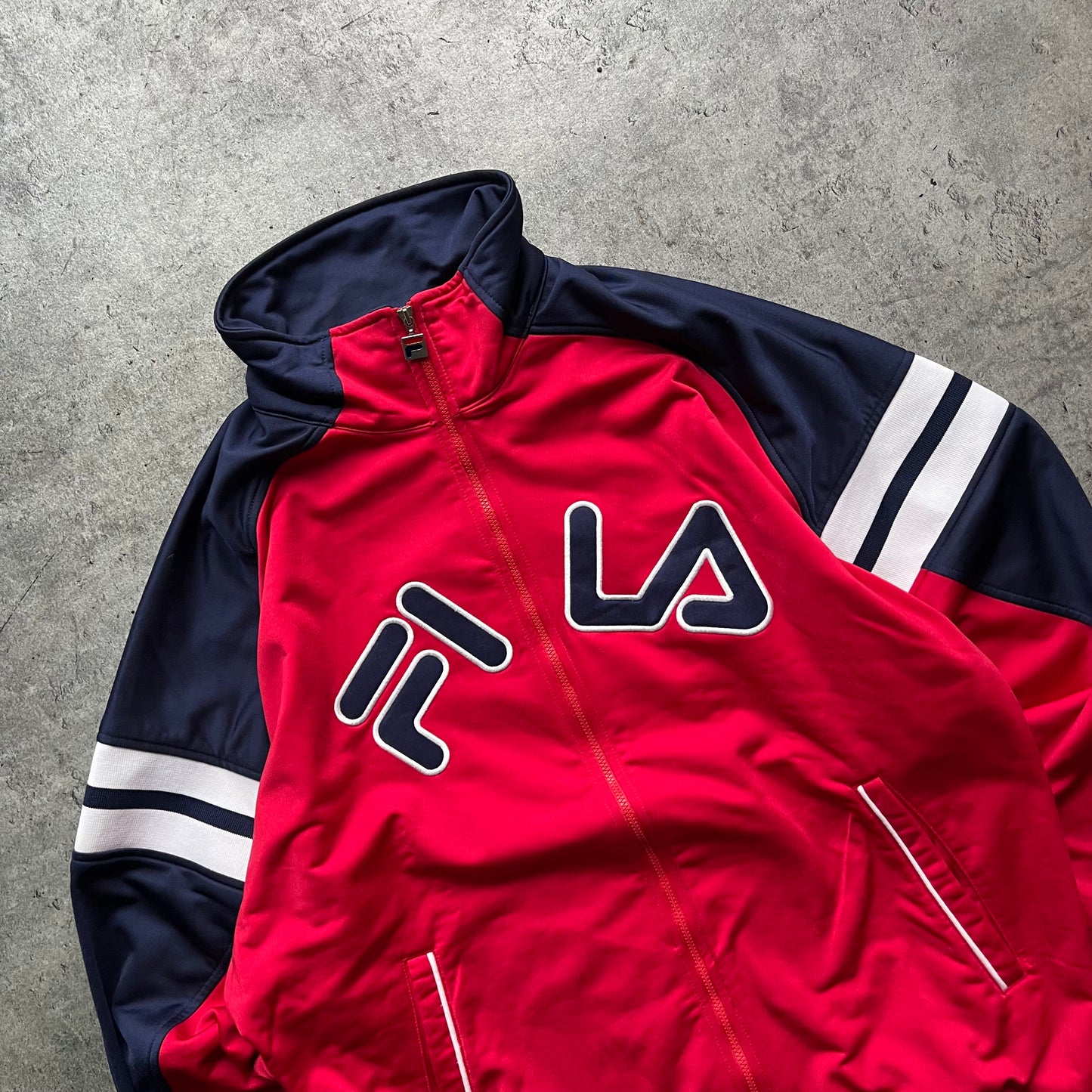 Fila Blue and Red Zip Up Hoodie