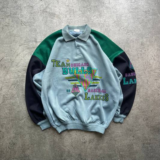 Vintage Colorful Polo Sweatshirt