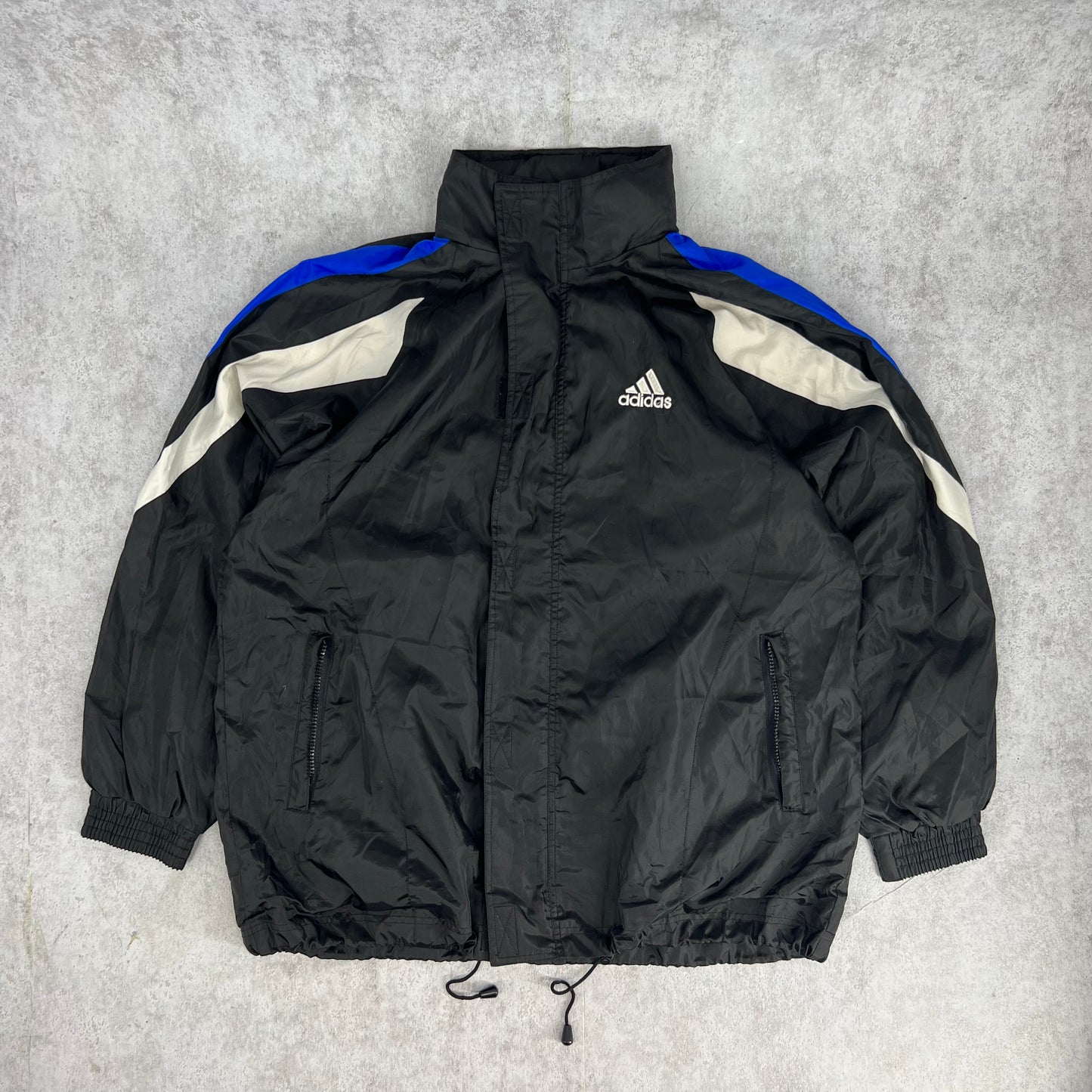 Adidas blue shop and black windbreaker