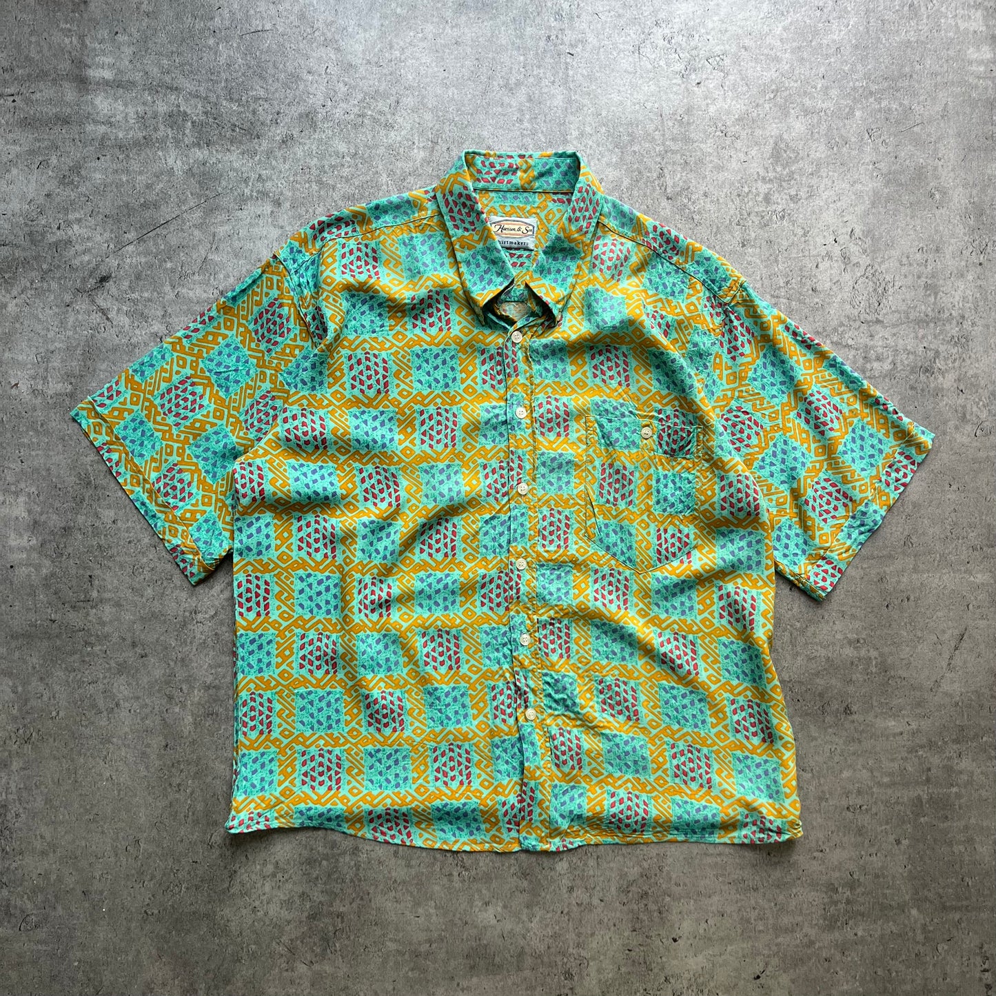 Green and Yellow Pattern Shirt