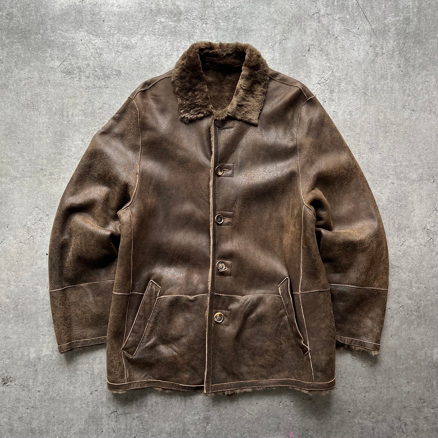 Enrico Mandelli Leather Vintage Jacket